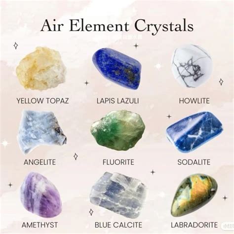 crystals that represent air elements.